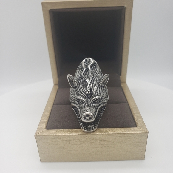 945- Handmade Men's Ring Bottle Opener Wolf NWT - Picture 1 of 10
